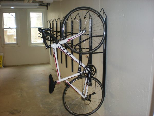 Bicycle rack in University Houses.