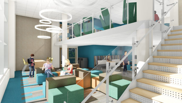 Rendering of a Witte lounge from the first floor
