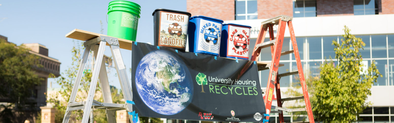 Display featuring different methods of waste reduction at sustain-a-bash 2017.