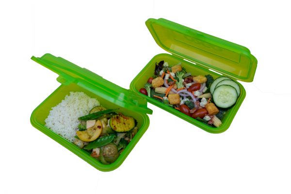 Photo of reusable to-go food containers from the Ticket to Takeout program