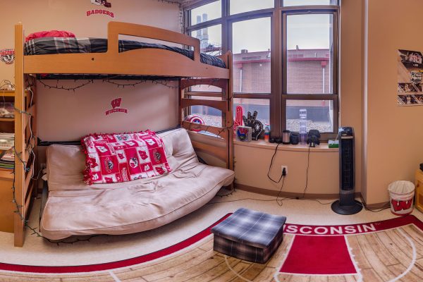 A single room in Smith Residence Hall in 2016