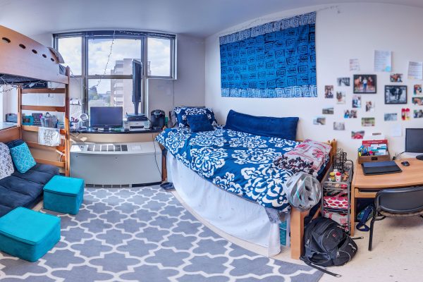 A double room in Ogg Residence Hall in 2016