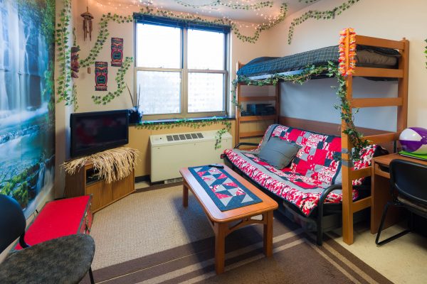 A double room in Ogg Residence Hall in 2017
