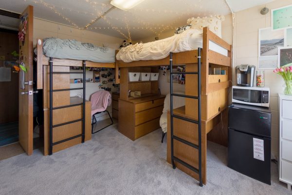 A double room in Sellery Residence Hall in 2018
