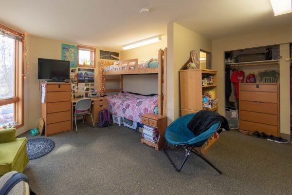 A double room in Merit Residence Hall in 2018
