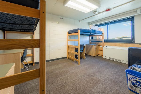 An interior view of a 3-Window Double room in Witte Residence Hall