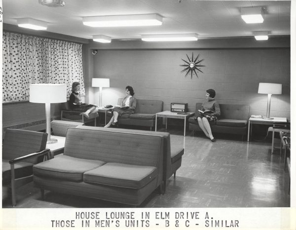 Bradley residents study in a lounge