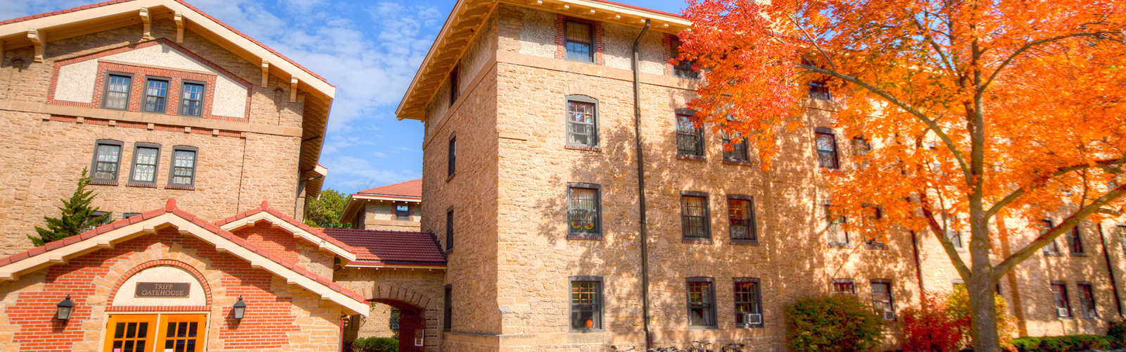 Tripp Hall exterior in fall