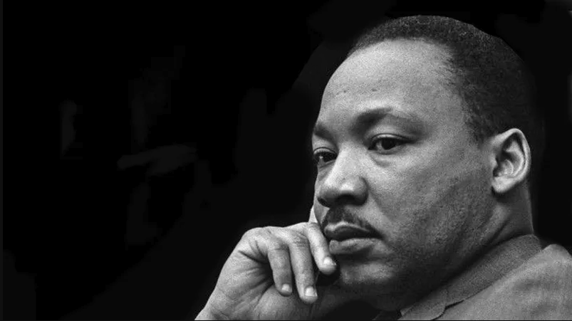 Black & white profile portrait of Dr. Martin Luther King, Jr.