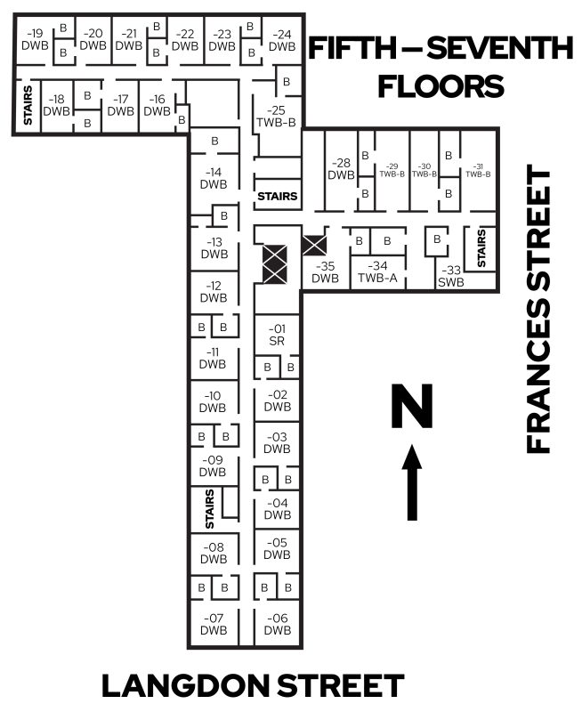 Lowell center fifth through seventh floor plans