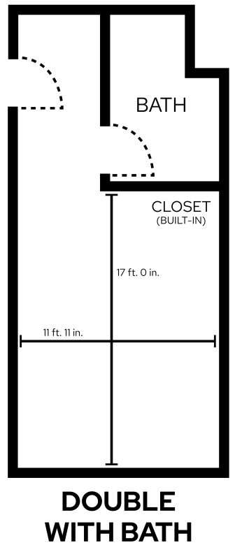 Ogg double with bath room layout with dimensions