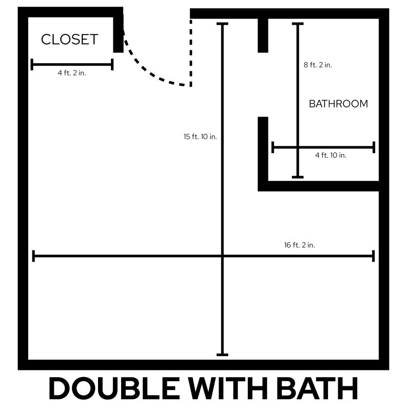 Phillips Double Room with Bath dimensions