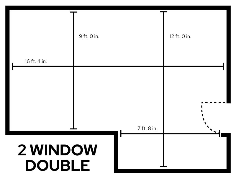 Sellery 2-Window Double room layout with dimensions