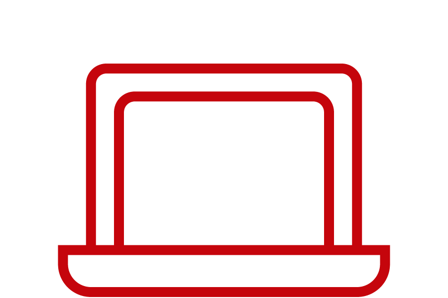 Red icon of an open laptop