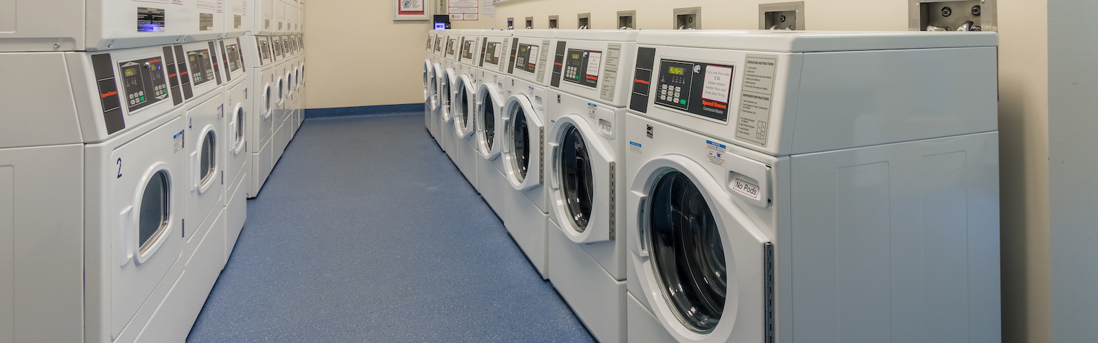 Washers and dryers in the Ogg laundry room