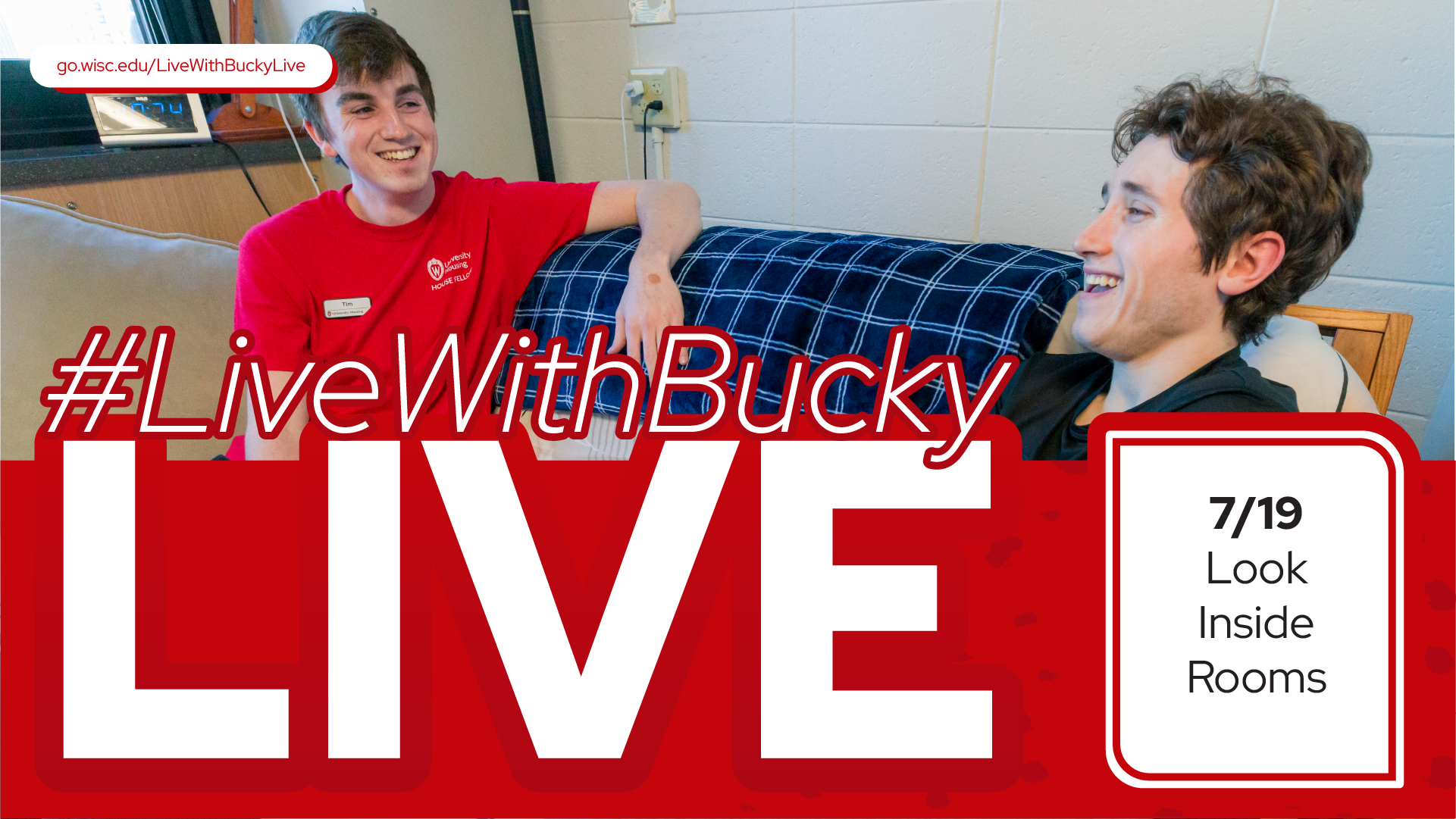 #LiveWIthBucky Live: Look Inside Rooms on July 19 banner