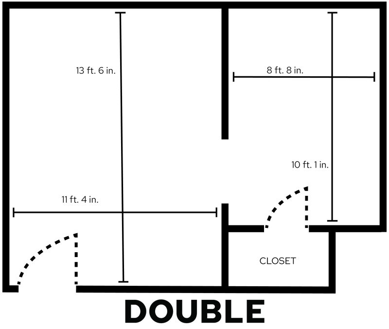 Adams/Tripp Double with dimensions