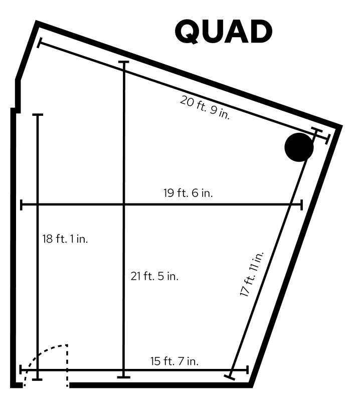Dejope Quad Room with dimensions