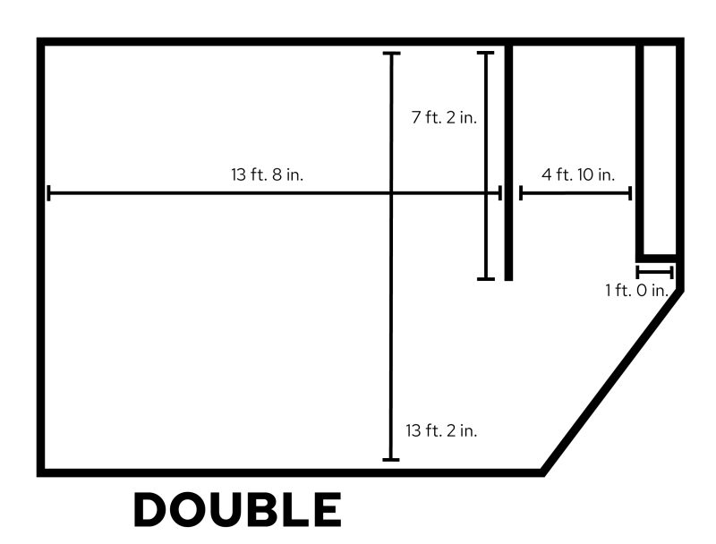 Dejope Double Room with dimensions