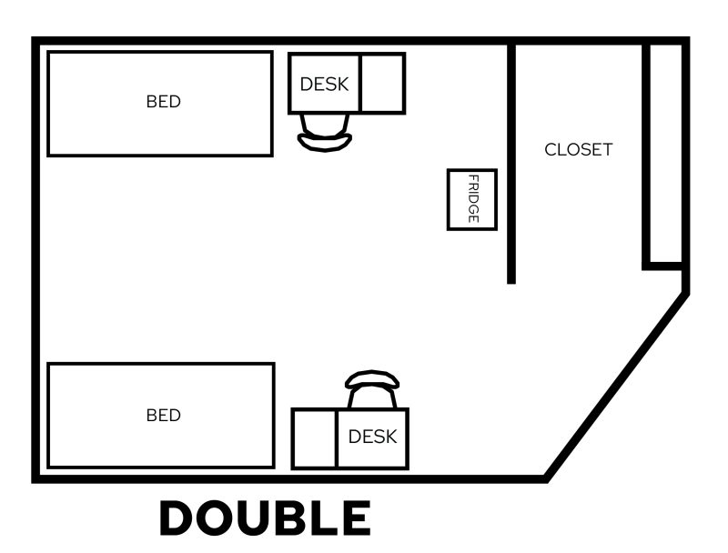 Dejope Double Room with furniture