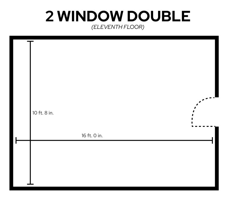 Sellery 11th Floor 2 Window Double with dimensions