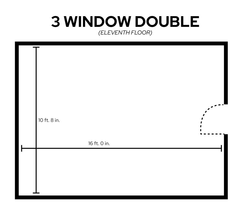 Sellery 3 Window Double with dimensions