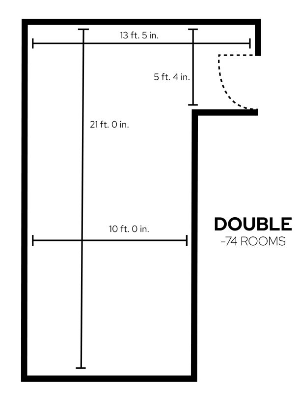 Sellery -74 Double Rooms with dimensions