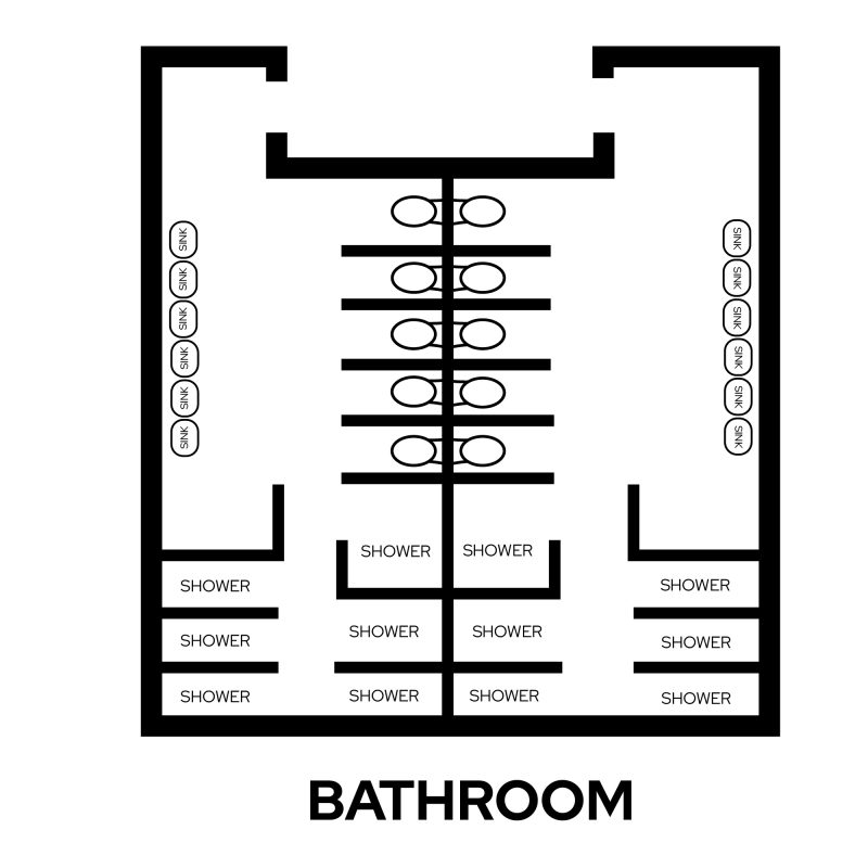 Witte Communal Bathroom