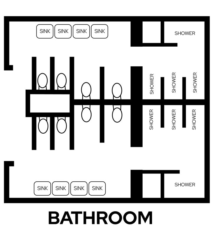 Witte Communal Bathroom