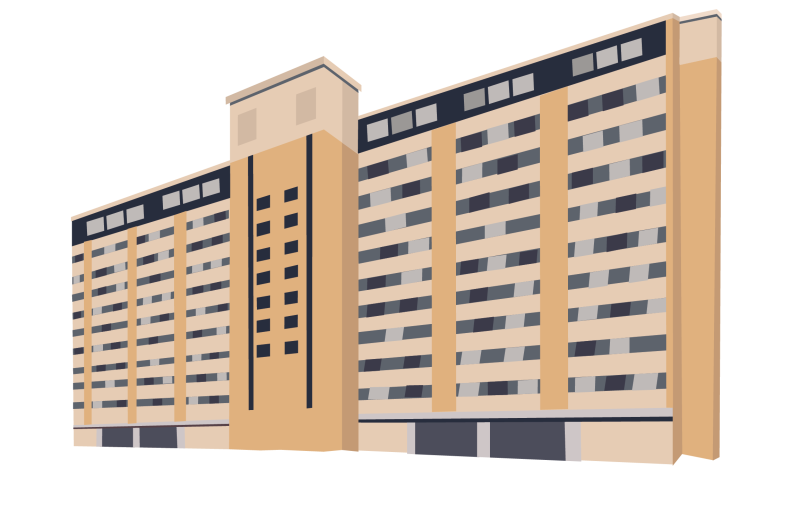 Digital drawing of Witte Residence Hall