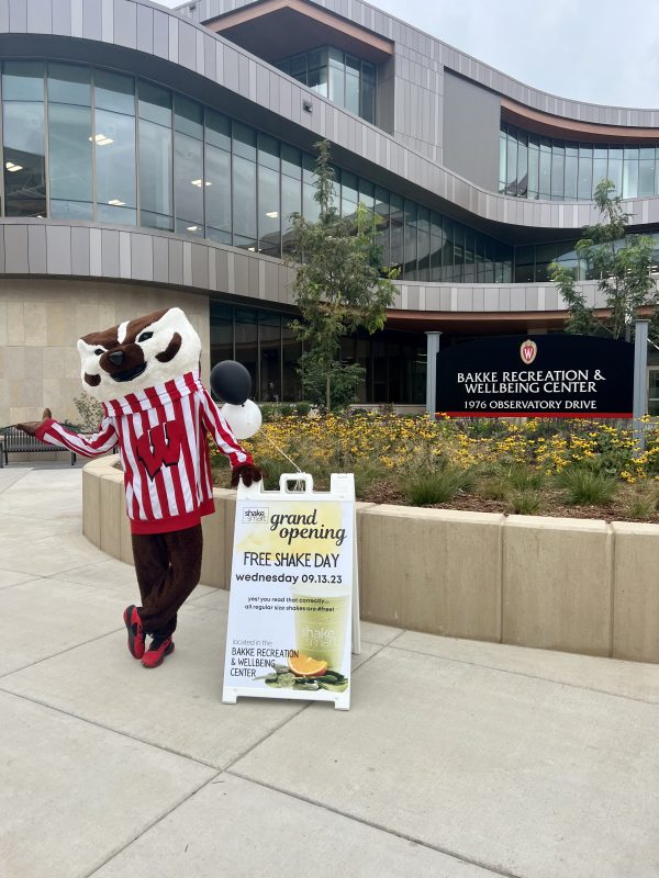 Bucky at Free Shake Day