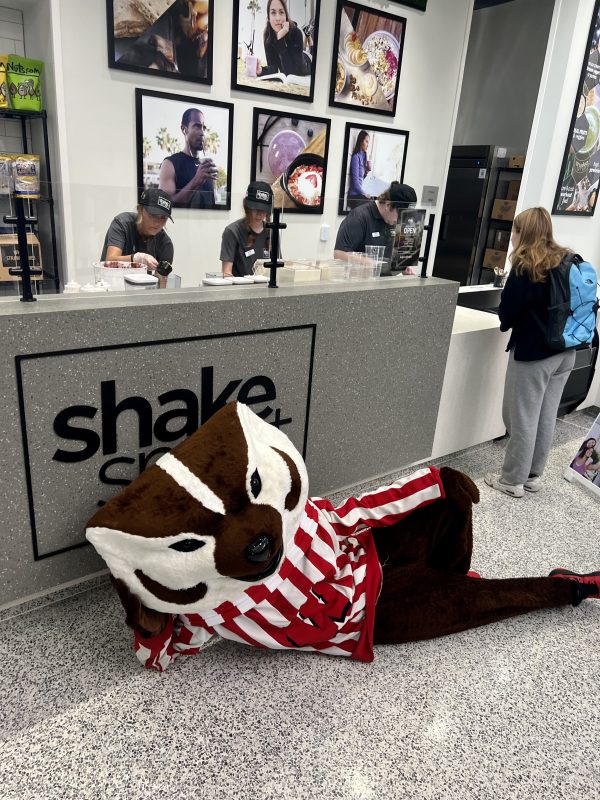 Bucky posing at Shake Smart