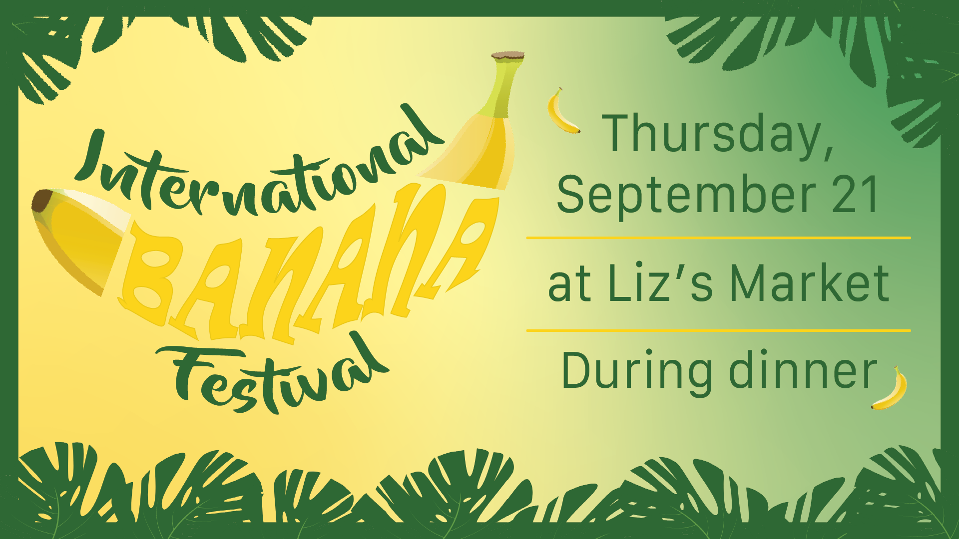 International Banana Festival dinner event