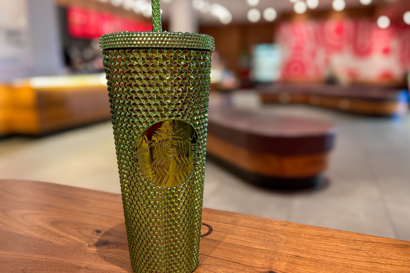 Starbucks green sparkle cup